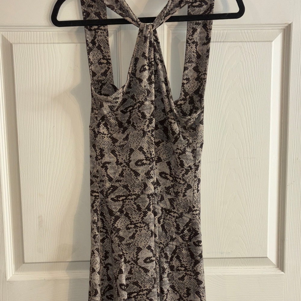 Michael Kors Snake Print Midi Dress - Brown and Black